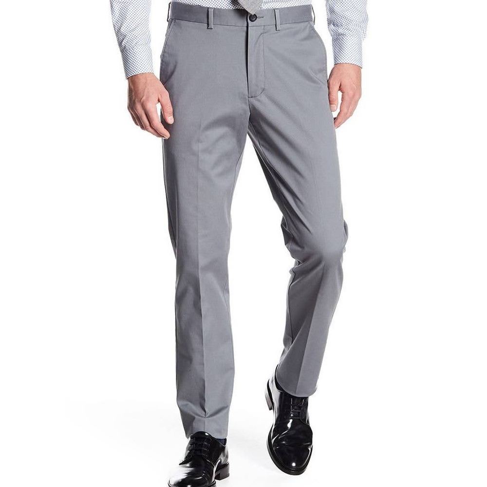 Nordstrom Men's Cotton Blend Gray Georgetown Tailored Pants • Size 33W x 30L 🗣